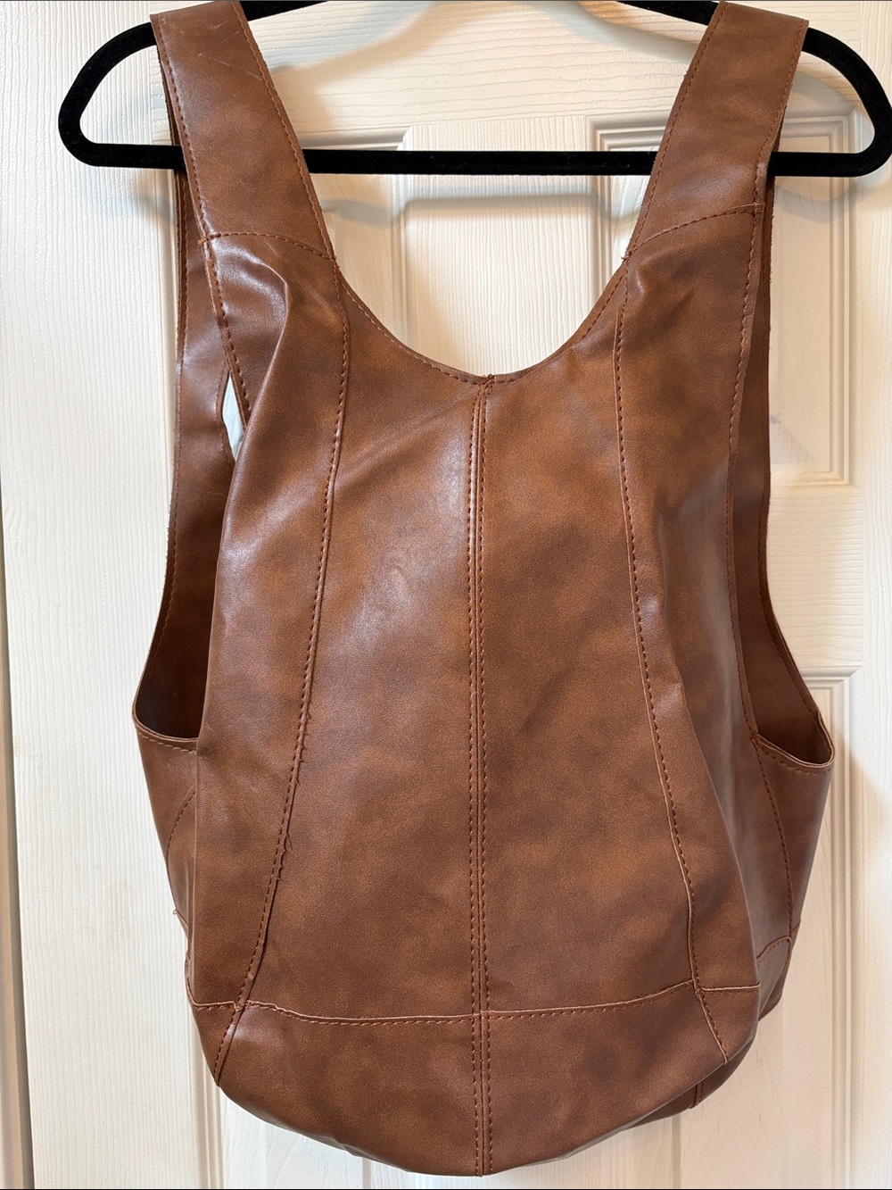 Brown Faux-Leather Women’s Backpack